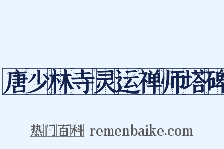 唐少林寺灵运禅师塔碑是什么意思的图片